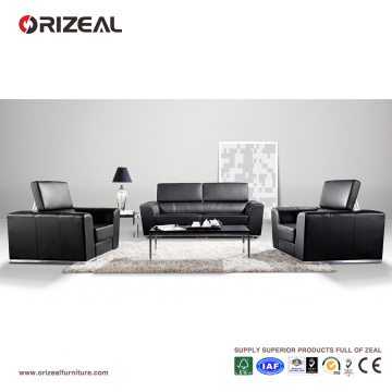 Orizeal Grand Canapé pliant en cuir noir confortable (OZ-OSF005)